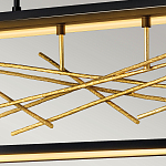 Люстра прямоугольная черного цвета с декором в виде ветвей в золотой отделке Hinkley варинант исполнения - 6 | Loft Concept в Грозном