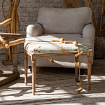 Банкетка из массива бука светло-зеленая с растительным орнаментом Raffael Angel Floral Banquette варинант исполнения - 6 | Loft Concept в Грозном