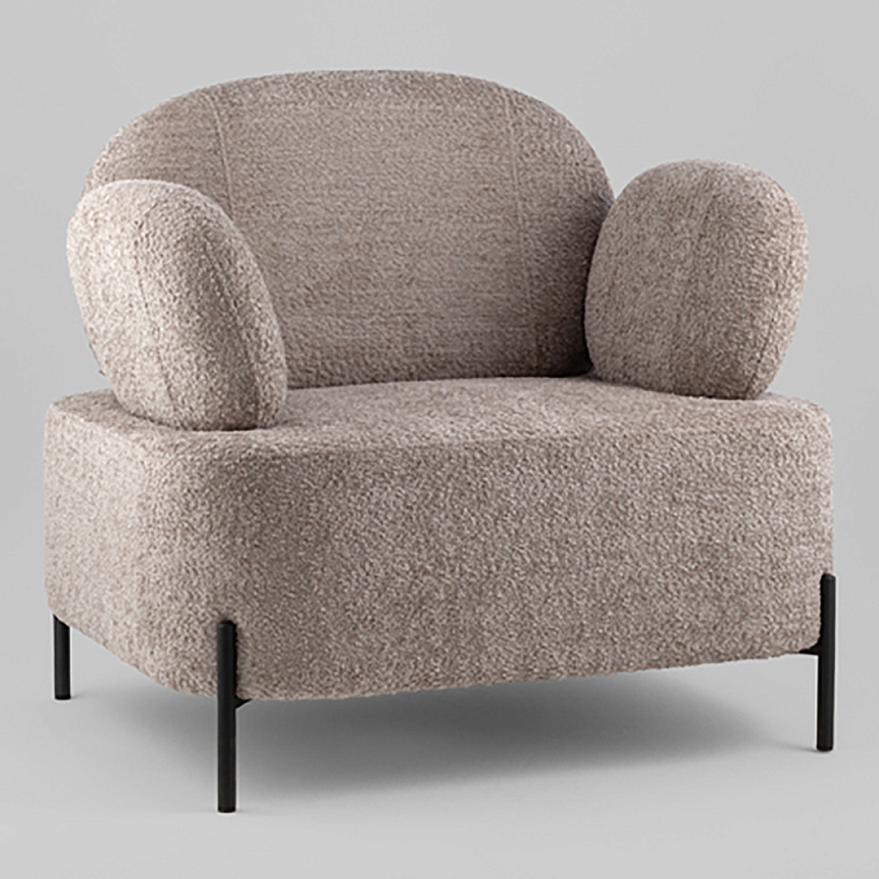 Кресло Кэнди ткань букле капучино Какао Черный в Грозном | Loft Concept 