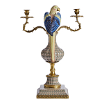 Подсвечникв образе попугая из фарфора с бронзовыми элементами Eden Garden варинант исполнения - 3 | Loft Concept в Грозном