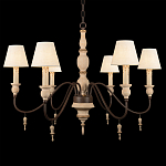 Люстра на металлическом основании с 6-ю белыми тканевыми абажурами Terrain варинант исполнения - 6 | Loft Concept в Грозном