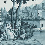 Обои ручная роспись Views of Italy Mare Verde варинант исполнения - 1 | Loft Concept в Грозном