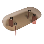 Обеденный стол со стеклянной столешницей и розовыми ножками с тканевой обивкой Wrigley варинант исполнения - 1 | Loft Concept в Грозном