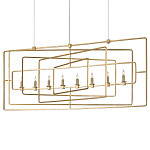 Люстра золотая из пересекающихся прямоугольных элементов Thin Intersecting Rectangles варинант исполнения - 2 | Loft Concept в Грозном