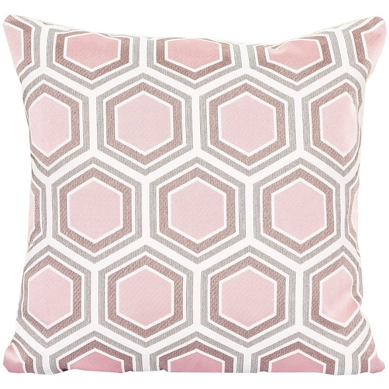 Подушка Hexagon Pink Geometry Белый Розовый пастельный Подушка Hexagon Pink Geometry Белый Розовый пастельный в Грозном | Loft Concept