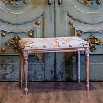 Банкетка из массива бука светло-зеленая с растительным орнаментом Raffael Angel Floral Banquette варинант исполнения - 5 | Loft Concept в Грозном