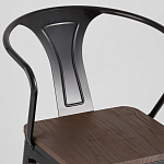 Черный глянцевый стул с сиденьем из натурального дерева TOLIX варинант исполнения - 6 | Loft Concept в Грозном