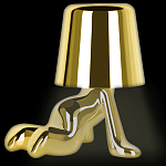 Настольная лампа фигурная цвета золото с гладким абажуром Высота 17 см Sophia варинант исполнения - 3 | Loft Concept в Грозном