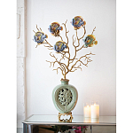 Ваза зеленая с бронзовыми ветвями и фарфоровыми рыбками Eden Garden варинант исполнения - 4 | Loft Concept в Грозном