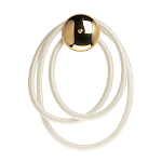 Бра с круглым золотистым основанием и белыми изогнутыми световыми линиями Luke Lampco Tracer Lamp варинант исполнения - 1 | Loft Concept в Грозном