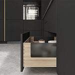 Черный матовый кухонный гарнитур с фасадом под дерево Renart Kitchen Set варинант исполнения - 2 | Loft Concept в Грозном