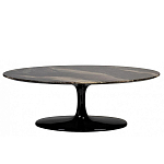 Стол журнальный овальный с столешницей из искусственного мрамора Alonso Gloss варинант исполнения - 1 | Loft Concept в Грозном