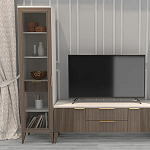 Витрина левая 1-дверная с ящиком и 5-ю белыми полками Harper Line варинант исполнения - 1 | Loft Concept в Грозном