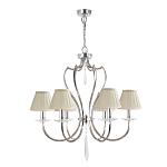 Люстра цвета никель с 6-ю лампами и стеклянными подвесками Elstead Lighting варинант исполнения - 2 | Loft Concept в Грозном