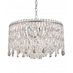 Люстра круглая с хрустальными подвесками на серебряном каркасе Roul Crystal Light варинант исполнения - 5 | Loft Concept в Грозном