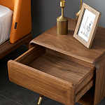 Прикроватная деревянная тумба с ящиком и нишей для хранения Moon Walnut Furniture варинант исполнения - 2 | Loft Concept в Грозном