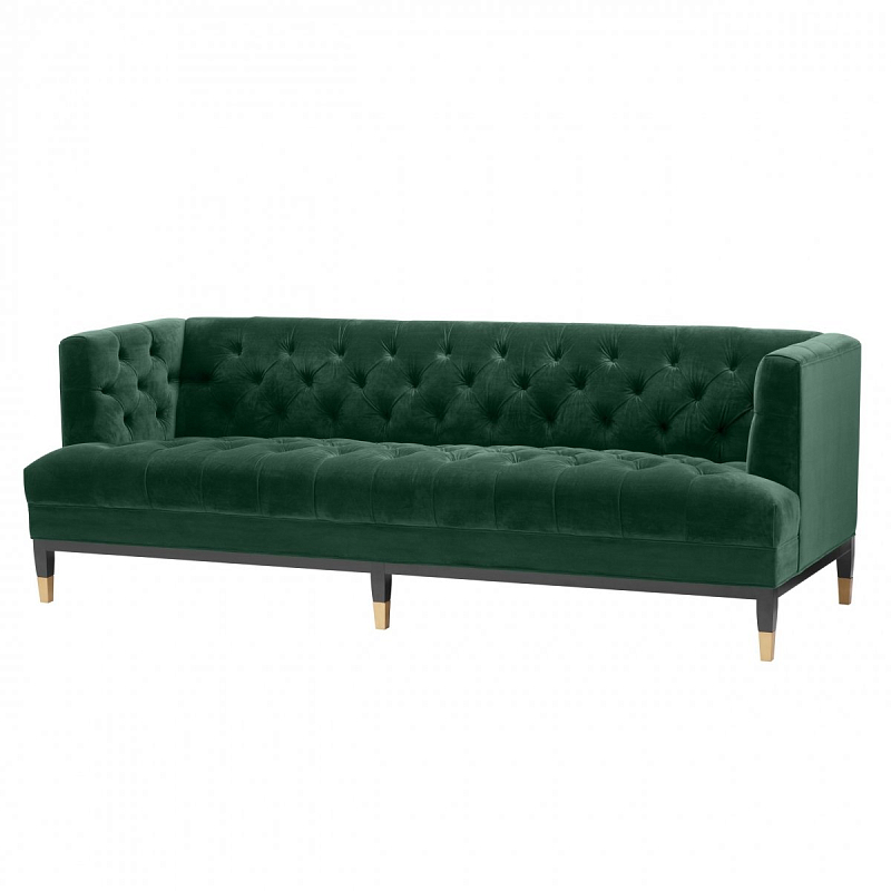 Диван Eichholtz Sofa Castelle dark green Зеленый Латунь Черный Диван Eichholtz Sofa Castelle dark green Зеленый Латунь Черный в Грозном | Loft Concept