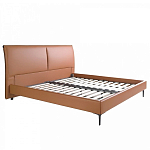Кровать двуспальная коричневая из экокожи Modern Look варинант исполнения - 2 | Loft Concept в Грозном