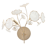 Бра с белыми лепестками из керамики и прозрачными хрустальными цветками Wintery flovers варинант исполнения - 1 | Loft Concept в Грозном