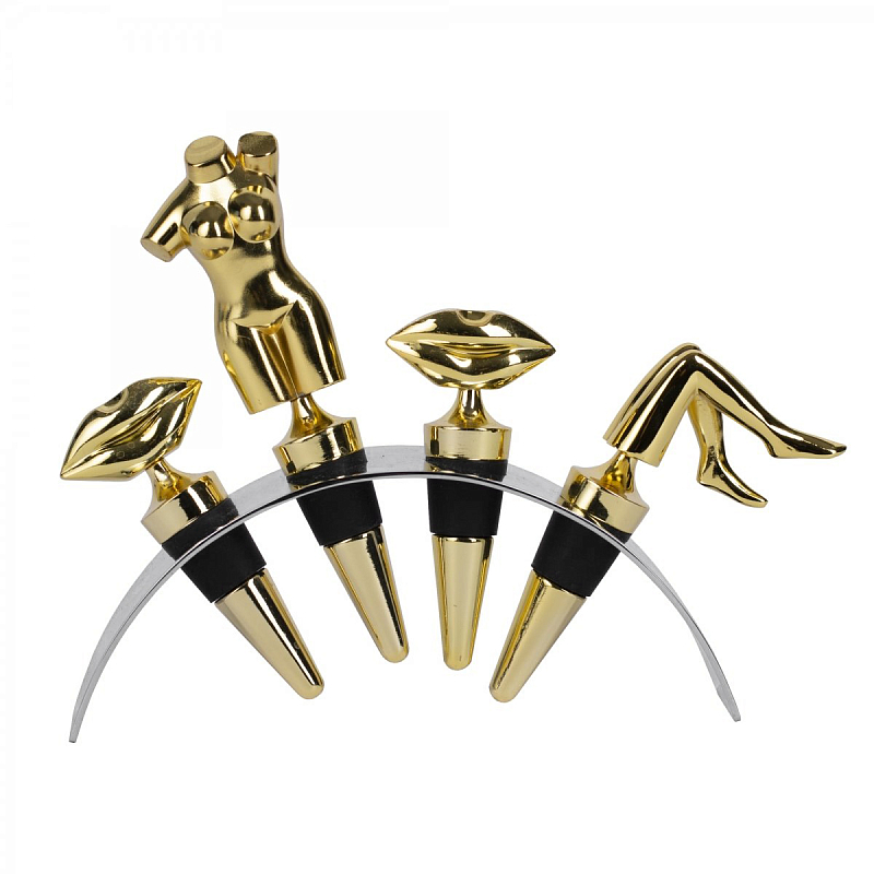 Набор пробок для бутылок ACOLYTE WINE STOPPER Латунь в Грозном | Loft Concept 