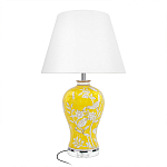 Настольная лампа желтая с изображением белых птиц Flight Among Acacia варинант исполнения - 1 | Loft Concept в Грозном