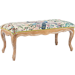 Банкетка из массива бука с цветочным принтом Beige Chinoiserie Garden Banquette варинант исполнения - 1 | Loft Concept в Грозном