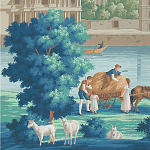 Обои ручная роспись Monuments of Paris Jacquemart on scenic paper варинант исполнения - 2 | Loft Concept в Грозном