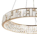 Кольцевая люстра с декором из мрамора и хрусталя Dione Ring Marble Crystal Chandelier варинант исполнения - 2 | Loft Concept в Грозном
