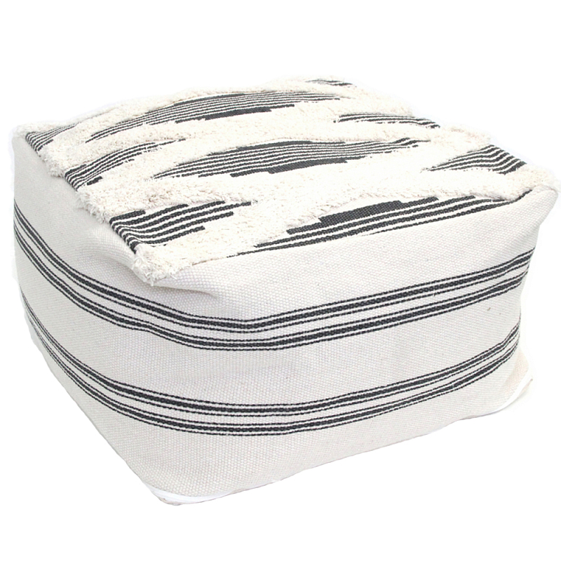 Пуф Black and White Stripe Черный Белый Пуф Black and White Stripe Черный Белый в Грозном | Loft Concept