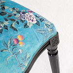 Стул из массива бука бирюзовый с изображением птиц в саду Turquoise Chinoiserie Blue Bird Chair варинант исполнения - 4 | Loft Concept в Грозном