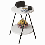 Стол приставной с 2-мя круглыми белыми столешницами ESSEL SIDE TABLE WHITE варинант исполнения - 1 | Loft Concept в Грозном