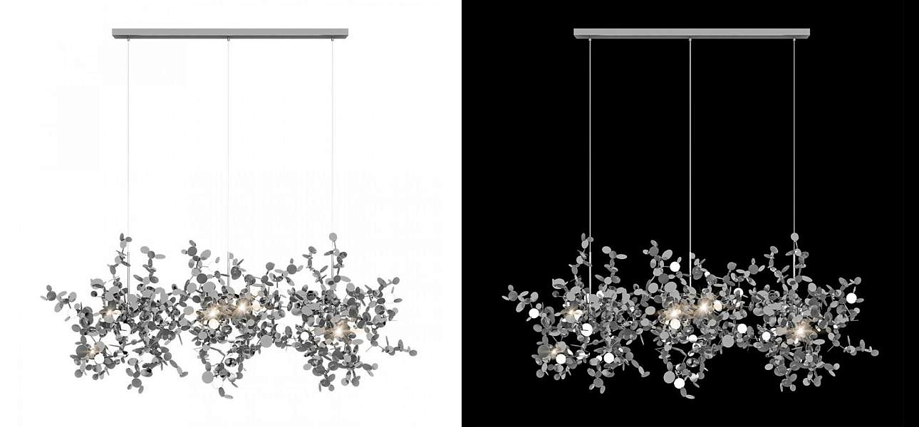 Люстра Terzani Argent Suspension Linear Silver длина 85 см Люстра Terzani Argent Suspension Linear Silver длина 85 см - Loft-Concept в Грозном