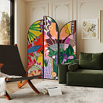 Ширма цветочный принт Colored Partition варинант исполнения - 3 | Loft Concept в Грозном