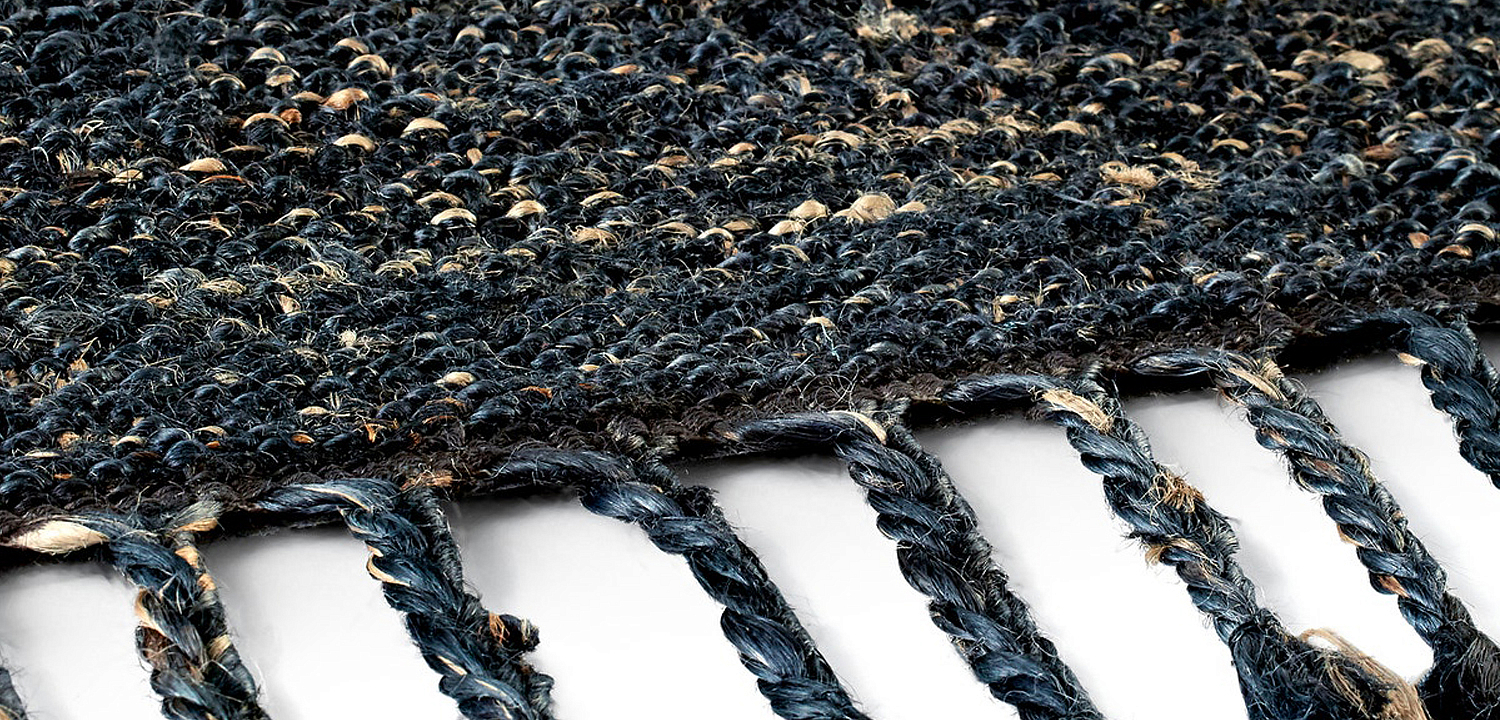Ковер с бахромой Carpet blue 100% джут Ковер с бахромой Carpet blue 100% джут - Loft-Concept в Грозном