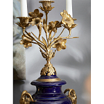 Подсвечник из темно-синего фарфора с бронзовыми элементами и цветами Eden Garden варинант исполнения - 5 | Loft Concept в Грозном