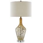 Настольная лампа с тканевым абажуром в форме цилиндра Thin Neck варинант исполнения - 2 | Loft Concept в Грозном