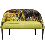 Диван двухместный из натурального бука с цветочным принтом Impressionism in Art варинант исполнения - 1 | Loft Concept в Грозном