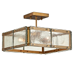 Потолочный светильник квадратный из толстого литого стекла Cast Glass варинант исполнения - 1 | Loft Concept в Грозном