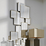 Золотое зеркальное панно из зеркальных квадратов Overlapping варинант исполнения - 2 | Loft Concept в Грозном