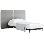 Кровать с большим мягким изголовьем Unity Grey Bed варинант исполнения - 8 | Loft Concept в Грозном