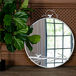 Зеркало настенное в раме белого цвета с декором птица на ветке Mirror Portal варинант исполнения - 2 | Loft Concept в Грозном