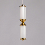 Подвесной светильник с двумя белыми рифлеными цилиндрическими плафонами Golden Swirl варинант исполнения - 4 | Loft Concept в Грозном