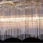 Люстра прямоугольная на цепях с прозрачными трубками и волнистым краем Nembus варинант исполнения - 6 | Loft Concept в Грозном