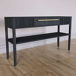 Дизайнерская Консоль с полкой и ящиком Primo Черный дуб варинант исполнения - 2 | Loft Concept в Грозном