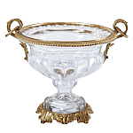 Чаша из прозрачного стекла с бронзовой подставкой и ручками Eden Garden варинант исполнения - 1 | Loft Concept в Грозном