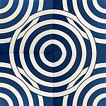 Дизайнерская плитка с узором Круги синяя варинант исполнения - 1 | Loft Concept в Грозном