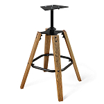 Барный стул со спинкой и подлокотниками на 4-х коричневых деревянных ножках Бежевый Велюр Ava Charm варинант исполнения - 6 | Loft Concept в Грозном