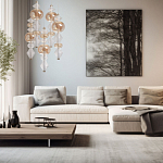 Люстра с плафонами из прозрачного и янтарного стекла в виде шаров и ромбов Gabriel Scott Luna варинант исполнения - 12 | Loft Concept в Грозном