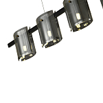 Подвесной светильник светодиодный с 5-ю цилиндрическими плафонами светло-серого цвета из стекла и стали Andrea Сhandelier Grey варинант исполнения - 2 | Loft Concept в Грозном