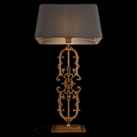 Настольная лампа на ажурном чугунном основании с тканевым серым абажуром Openwork Lamp варинант исполнения - 4 | Loft Concept в Грозном